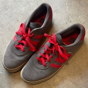 Men's Gray and Red Adidas Busenitz